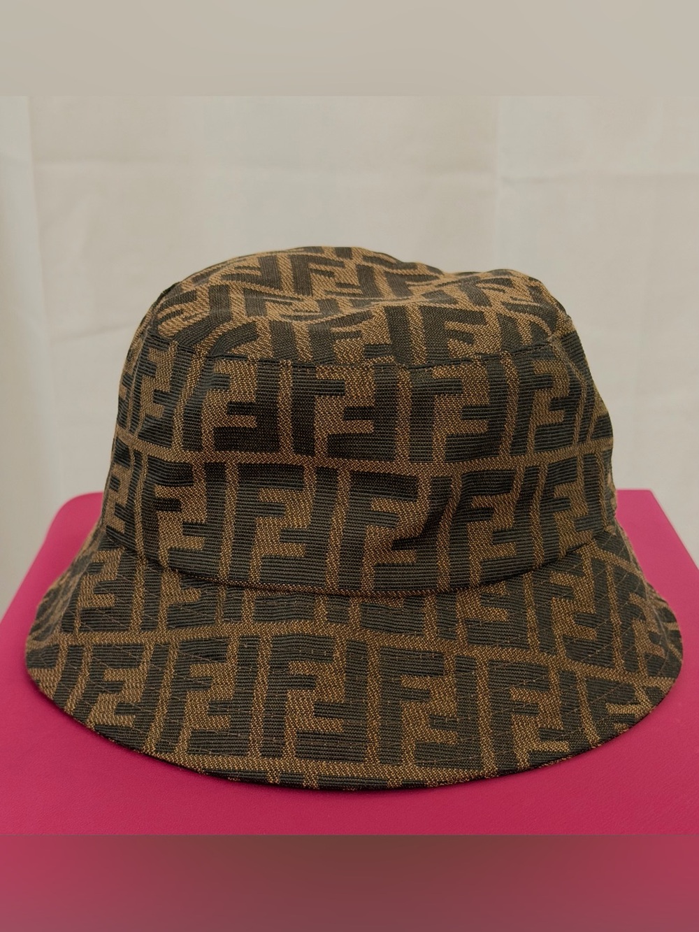 Fendi Unisex Brown Monogram Textile Bucket Hat/Made in Italy Excellent Condition - Picture 3 of 10